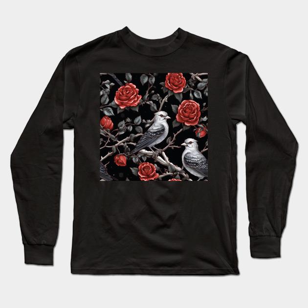 Pine Grosbeak Long Sleeve T-Shirt by Enchanted Reverie